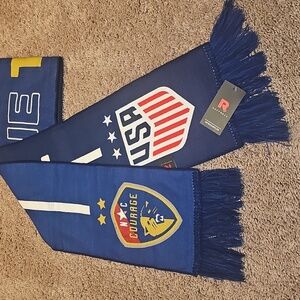 Blue Soccer Scarf USA NC Courage North Carolina Ruff Neck High Quality G6